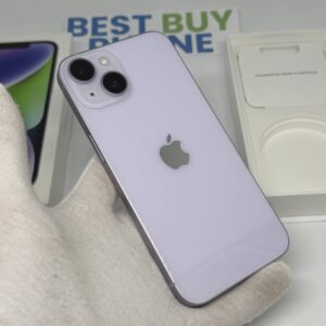 iPhone 14 128GB paars /krasvrij /87% batt /garantie