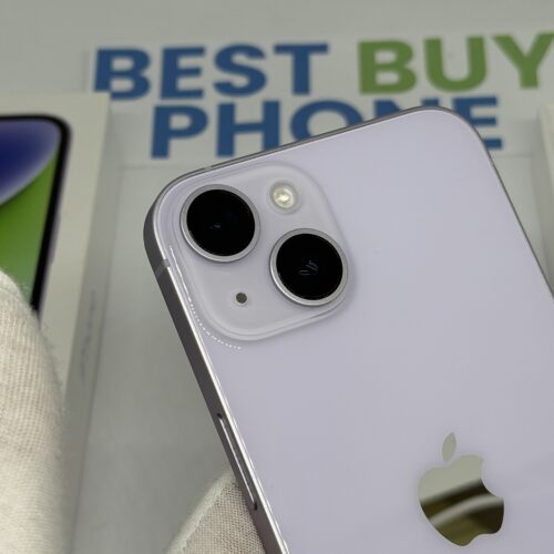 iPhone 14 128GB paars /krasvrij /87% batt /garantie