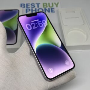 iPhone 14 128GB paars /krasvrij /87% batt /garantie