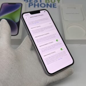 iPhone 14 128GB paars /krasvrij /87% batt /garantie
