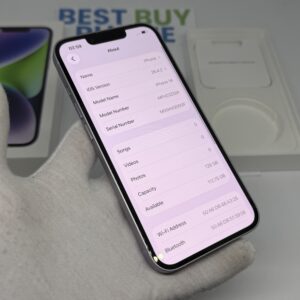 iPhone 14 128GB paars /krasvrij /87% batt /garantie