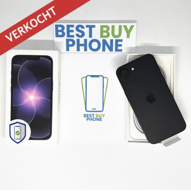 iPhone 17E 256GB zwart /krasvrij /100% batt /garantie