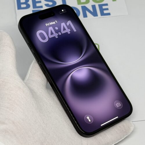 iPhone 16 128GB zwart /krasvrij /95% batt /garantie
