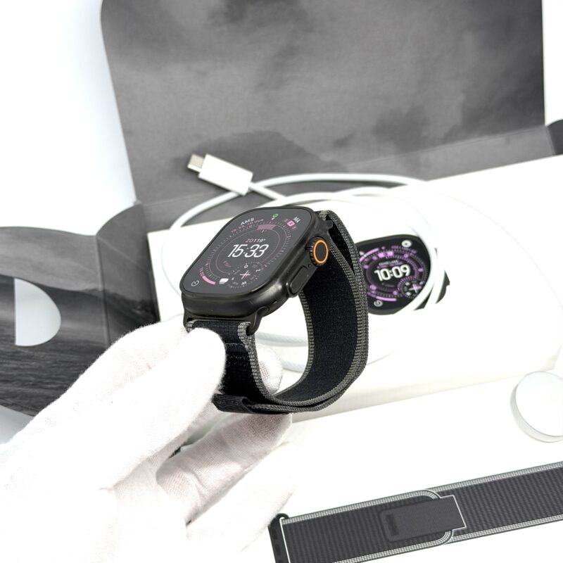 Apple Watch Ultra 3 zwart / zwarte trail Loop /100% batt /garantie