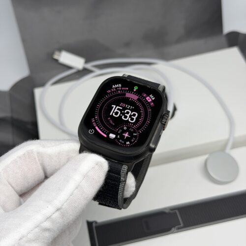 Apple Watch Ultra 3 zwart / zwarte trail Loop /100% batt /garantie