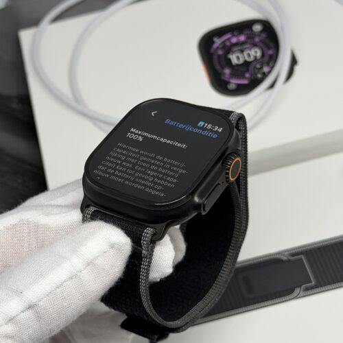 Apple Watch Ultra 3 zwart / zwarte trail Loop /100% batt /garantie