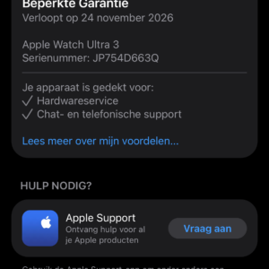 Apple Watch Ultra 3 zwart / zwarte trail Loop /100% batt /garantie