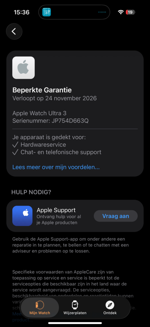 Apple Watch Ultra 3 zwart / zwarte trail Loop /100% batt /garantie