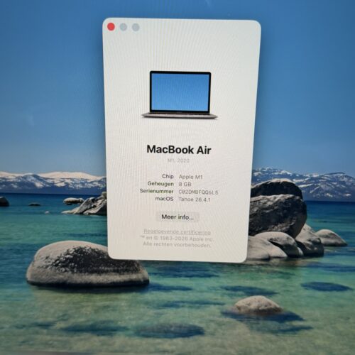 MacBook Air M1 512GB grijs /zeer net /91% batt /garantie