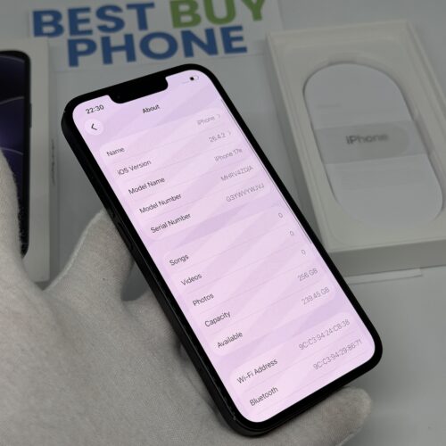 iPhone 17E 256GB zwart /krasvrij scherm /100% batt /garantie