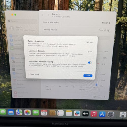 MacBook Air M1 256GB grijs /zeer net /83% batt /garantie