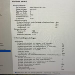 MacBook Air M1 256GB roze /zeer net /93% batt /garantie
