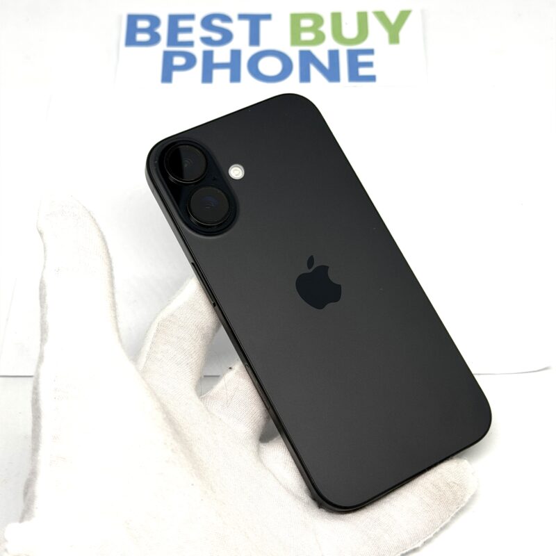 iPhone 16 128GB zwart E-sim /krasvrij glas /100% batt /garantie