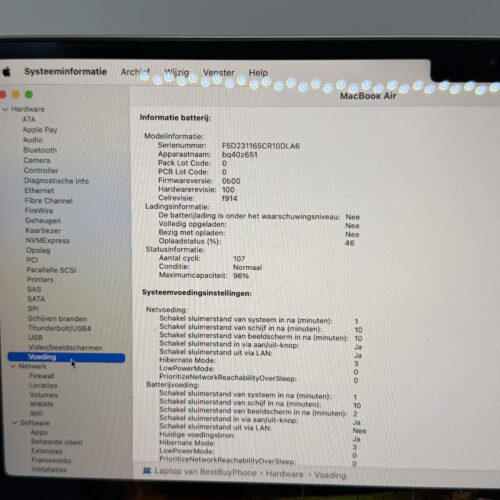 MacBook Air M2 512GB grijs /krasvrij /97% batt /garantie