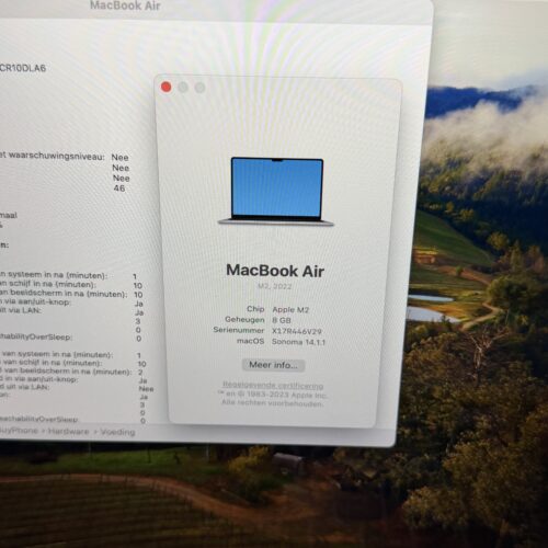 MacBook Air M2 512GB grijs /krasvrij /97% batt /garantie