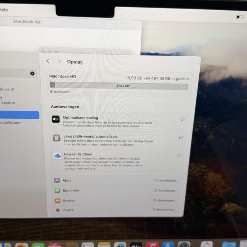 MacBook Air M2 512GB grijs /krasvrij /97% batt /garantie