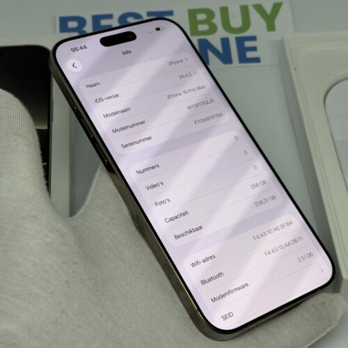 iPhone 16 Pro Max 256GB naturel /krasvrij /99% batt /garantie