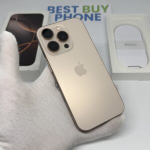 iPhone 16 Pro 128GB goud /krasvrij /92% batt /garantie