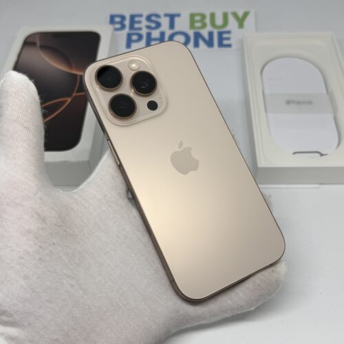 iPhone 16 Pro 128GB goud /krasvrij /92% batt /garantie