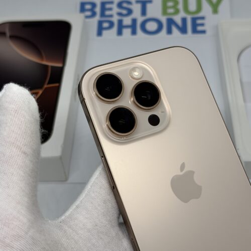 iPhone 16 Pro 128GB goud /krasvrij /92% batt /garantie