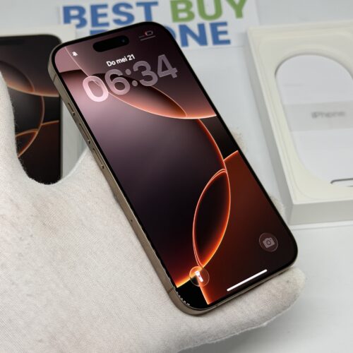iPhone 16 Pro 128GB goud /krasvrij /92% batt /garantie