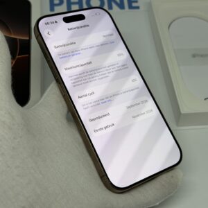iPhone 16 Pro 128GB goud /krasvrij /92% batt /garantie