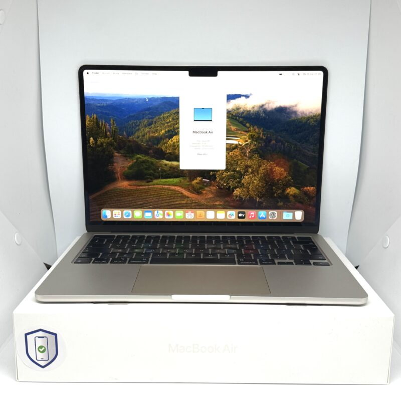 MacBook Air M2 256GB starlight /zeer net /93% batt /garantie