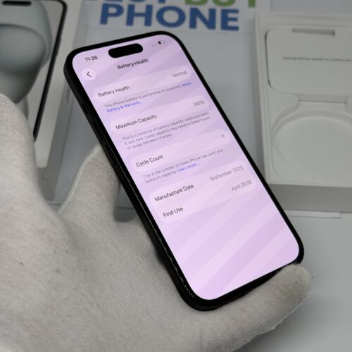 iPhone 15 256GB zwart /krasvrij scherm /100% batt /garantie