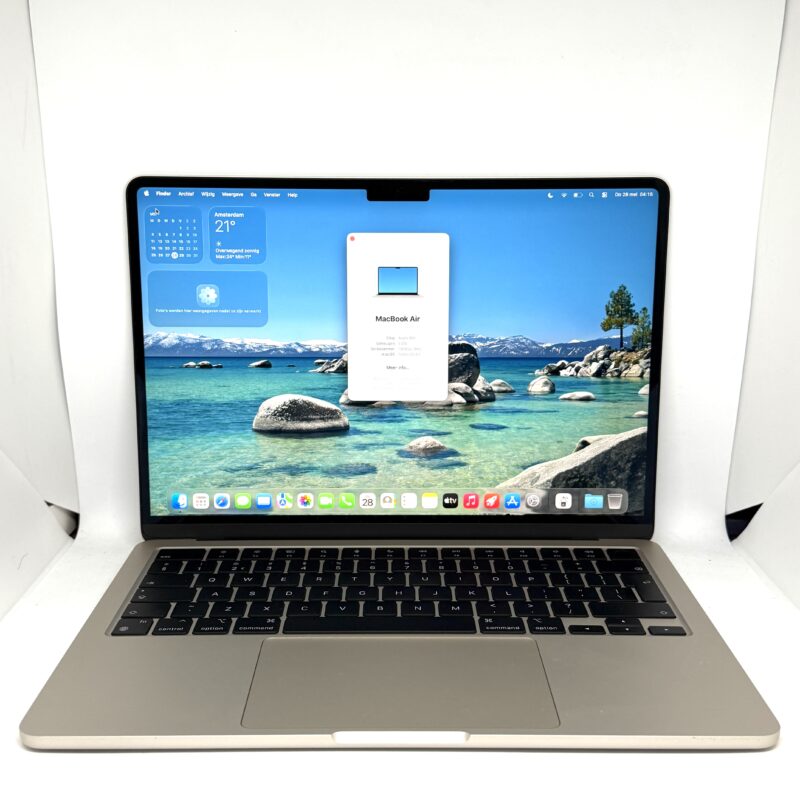 MacBook Air M3 256GB sterrenlicht /krasvrij /99% batt /garantie