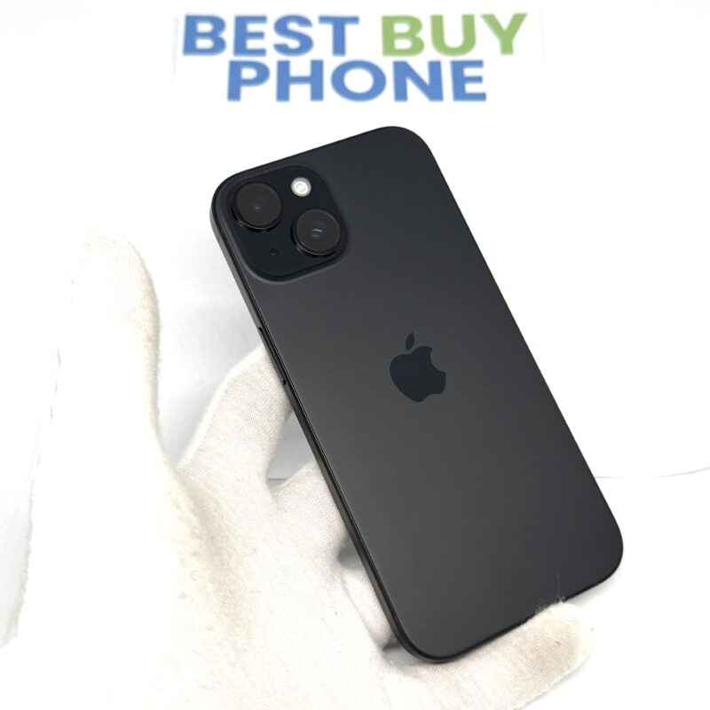 iPhone 15 128GB zwart /krasvrij /100% batt /garantie