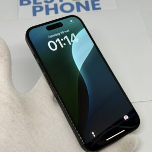 iPhone 15 128GB zwart /krasvrij /100% batt /garantie
