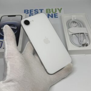 iPhone 16E 128GB wit /krasvrij /100% batt /garantie