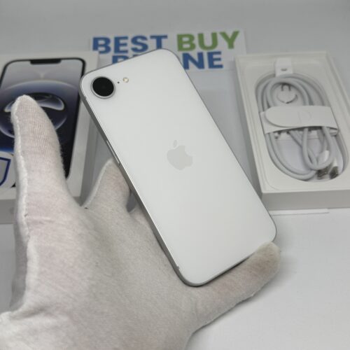 iPhone 16E 128GB wit /krasvrij /100% batt /garantie