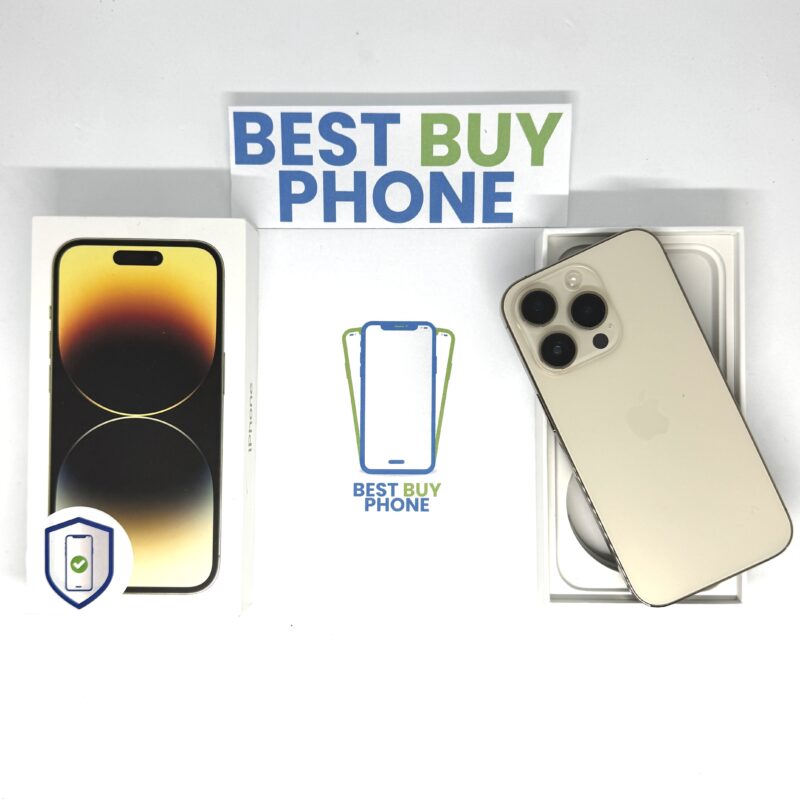 iPhone 14 Pro 128GB goud /krasvrij /100% batt /garantie