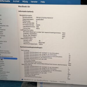MacBook Air m2 256GB blauw /krasvrij /100% batt /garantie