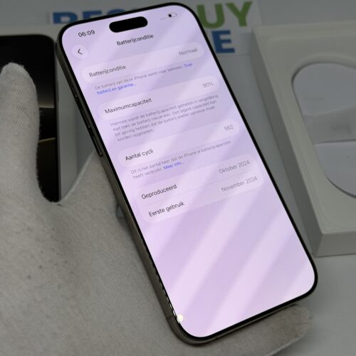 iPhone 16 Pro Max 256GB grijs /krasvrij /90% batt /garantie