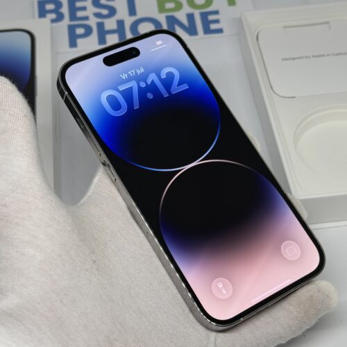 IMG_6001 3 iPhone 14 Pro 128GB zilver /100% batt /krasvrij glas /garantie