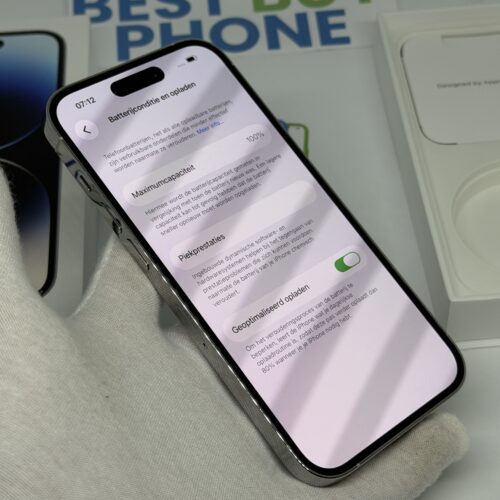 IMG_6005 3 iPhone 14 Pro 128GB zilver /100% batt /krasvrij glas /garantie