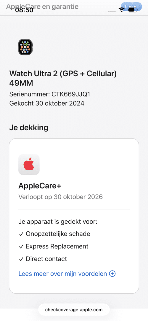 IMG_0001 Apple Watch Ultra 2 zwart /ongebruikt /milanese band /Apple Care+