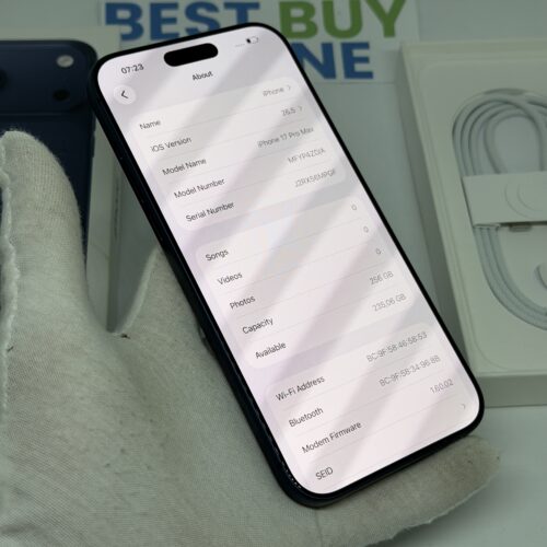 iPhone 17 Pro Max 256GB blauw /krasvrij scherm /100% batt /garantie