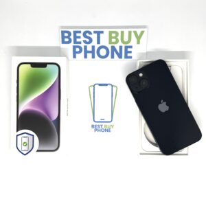 iPhone 14 128GB zwart /krasvrij glas /93% batt /garantie