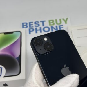 iPhone 14 128GB zwart /krasvrij glas /93% batt /garantie