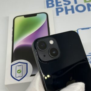 iPhone 14 128GB zwart /krasvrij glas /93% batt /garantie