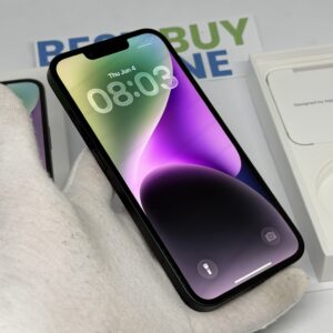 iPhone 14 128GB zwart /krasvrij glas /93% batt /garantie
