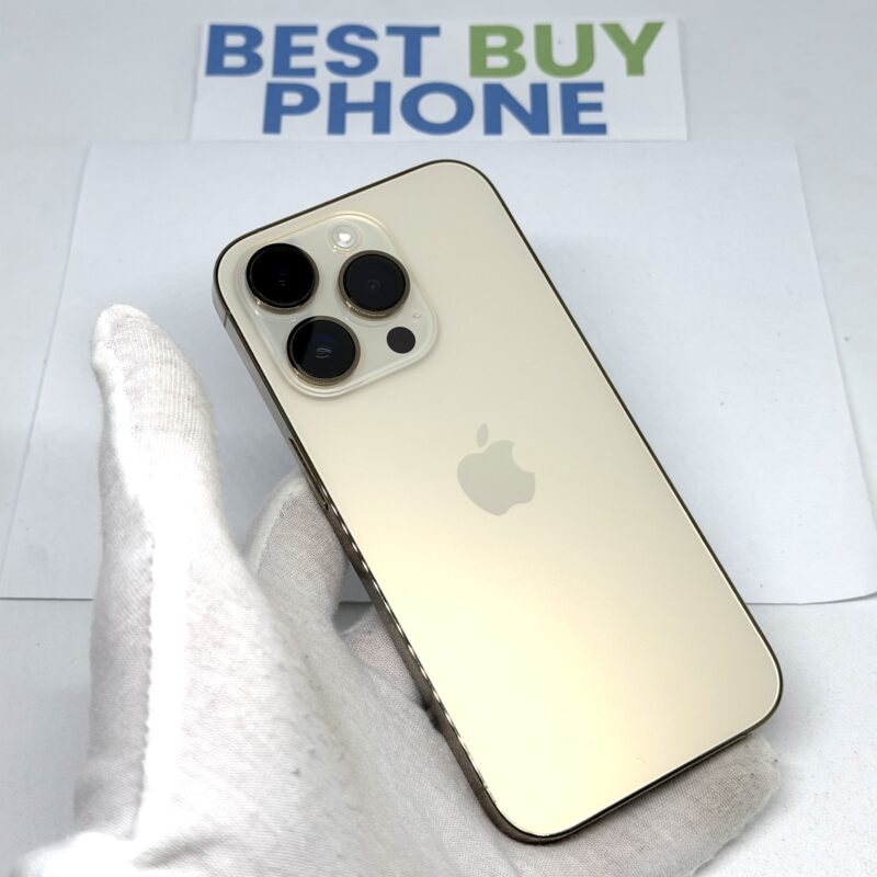 iPhone 14 Pro 256GB goud /krasvrij /89% batt /garantie