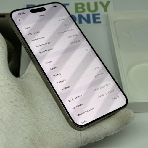 iPhone 15 Pro Max 256GB zwart /zeer net /88% batt /garantie