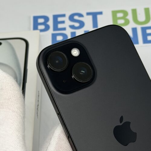 iPhone 15 128GB zwart /100% batt /krasvrij /garantie