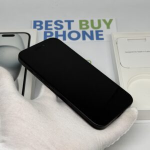 iPhone 15 128GB zwart /100% batt /krasvrij /garantie