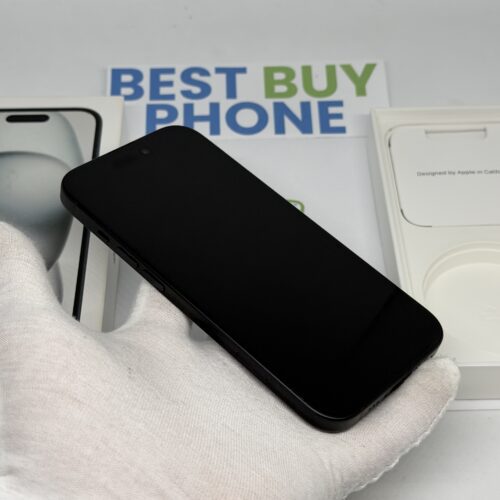 iPhone 15 128GB zwart /100% batt /krasvrij /garantie