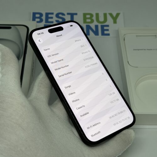 iPhone 15 128GB zwart /100% batt /krasvrij /garantie